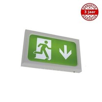 Magazijn opruiming! Encore zilvergrijs 2,6W, nood/continu of schakelbaar of alleen nood, 50/29 lumen, IP20, zilvergrijs incl. picto folieset