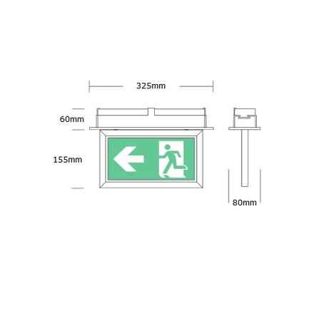 4MLUX Alekos LED wit, inbouw, nood/continu of schakelbaar of alleen nood, 40/35 lumen, IP20, incl. picto folieset