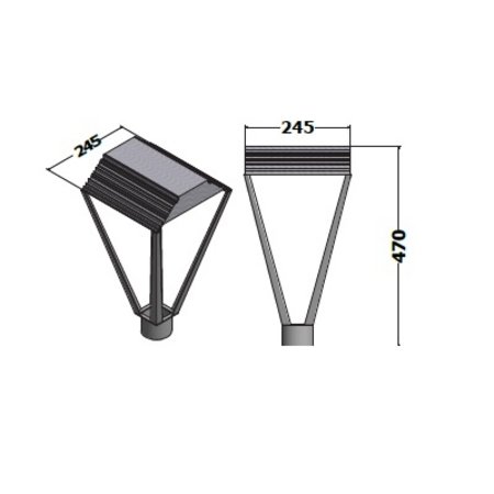 EM-Eulux Cruet LED 45W, 7200 lumen in 3000, 4000 of 2200K(Amber), 5000K en Groen op aanvraag