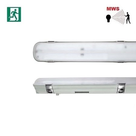 EM - Kosnic Avon LED 2x1500mm, 50W, met bewegingssensor on/off, met nood (Autotest), 6630 lumen, 4000K, met RVS clipsen