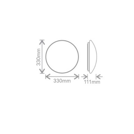 EM-Kosnic Pico-M,  IP44 met LED PLQ 9/12/18 W Multi-wattage en 3000/4000/5000K Multi-kleur instelbare LED lichtbron met bewegingssensor on/off of on/DIM(corridor functie), incl. nood