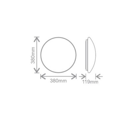 EM - Kosnic Pico-G AT,  IP44 met LED PLQ 9/12/18 W Multi-wattage en 3000/4000/5000K Multi-kleur instelbare LED lichtbron, incl. Nood met Autotest