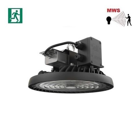 EM-Kosnic Nimbus LED High Bay, 240W, 33600 lumen, 5000K, 1-10V dimbaar, met nood (1300 lumen) en instelbare bewegingssensor met corridor functie, 90 gr. Bundel