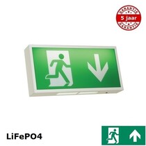Opruiming! Watchman Lithium 3,5W, nood/continu of schakelbaar of alleen nood met Autotest, 17 lumen, IP20, wit incl. pictogram naar keuze
