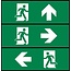 4MLUX Pictoproset 1A, vluchtend persoon SET in DEUR pijl links, pijl rechts en pijl naar boven 30x12,5cm