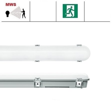 EM-Kosnic Trent Pro LED 1500mm, met bewegingssensor en nood, 27/34/41/48W, 3240-6240 lumen, 3000-6000K CCT met instelbaar wattage en LED kleur, met RVS clipsen