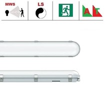 Congo Pro LED 1x1200mm, 24W, met bewegingssensor en nood (Autotest), 2650-2900 lumen, 3000-6000K CCT met instelbare LED kleur, met RVS clipsen