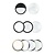 EM - Kosnic Blanca decoratieve ringen, zwart (ook half afgedekt), mat zwart, wit (ook half afgedekt), chrome, zilver, messing