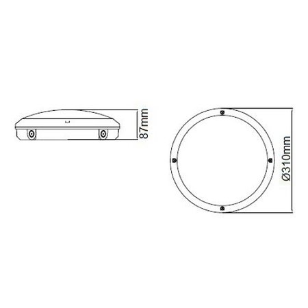 EM-Kosnic Blanca-I Pro LED, 9/12/18W Multi-wattage, 3000/4000K/5000K Multi-LED kleur, 830-1890 lumen met bewegingssensor(on/off of on/dim (corridor))/lichtsensor en nood (Autotest)