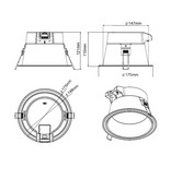 EM-Kosnic Napa LED downlighter, 20W, 1800/2000 lumen, 3000/4000/6000K Multi-LED kleur