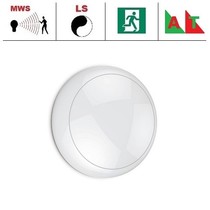 Blanca LED DD IP65 met witte rand  en  LED PLQ 9/12/18 W Multi-wattage en 3000/4000/5000K Multi-kleur instelbare LED lichtbron met bewegingssensor on/off of on/DIM(corridor-functie) en nood (Autotest)