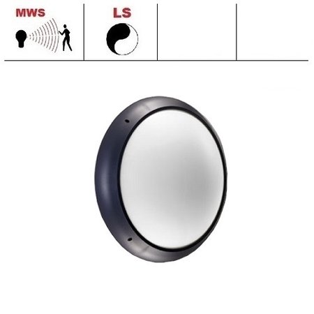 4MLUX Xeno XL LED serie 13,5W, hal en trappenhuisverlichting, met bewegingssensor ON/OFF en lichtsensor, 3000 of 4000K, 1690 lumen met antraciete ring en opalen polycarbonaat lichtkap