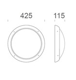 4MLUX Xeno XL LED serie 13,5W, hal en trappenhuisverlichting, met nood (Autotest), 3000 of 4000K, 1690 lumen met antraciete ring en opalen polycarbonaat lichtkap