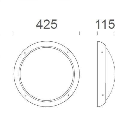 4MLUX Xeno XL LED serie 19,5W, hal en trappenhuisverlichting, 3000 of 4000K, 2575 lumen met antraciete ring en opalen polycarbonaat lichtkap