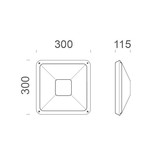 4MLUX Gio LED serie 2,8 / 4,9 / 7,4W, hal en trappenhuisverlichting, 3000 of 4000K, 310 / 520 / 760 lumen met wit of zwart poly-carbonaat onderhuis en opalen polycarbonaat lichtkap