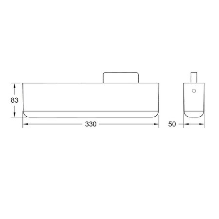 - EMtrac 2W, spanningsrail noodverlichting, alleen nood, 209 lumen, met witte of zwarte behuizing