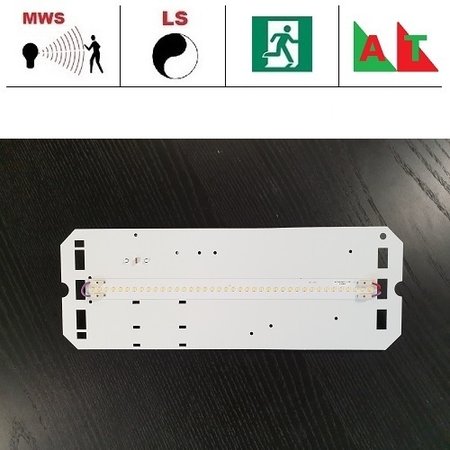 - TPN LED module 5,5-12,5W, met bewegingssensor (ON/OFF of ON/DIM (corridorfunctie), lichtsensor en met nood (Autotest), 3000 of 4000K, 690-1610 lumen