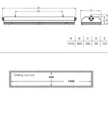 4MLUX FIS 54 LED serie, zone 1, 2, 21 en 22 EX explosieveilige (inbouw) noodverlichting (ATEX), 54W, 5685 lumen, IP66