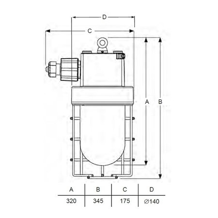 4MLUX MFLP 20 LED serie, zone 1, 2, 21 en 22 EX explosieveilige hanglamp/schijnwerperverlichting (ATEX), 20W, 1775 lumen, IP66