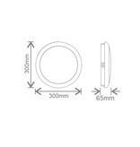 EM-Kosnic Ossa-I Pro LED wit, 12/15/22W Multi-wattage, 3000/4000K/5000K Multi-LED kleur, 1100-2100 lumen met bewegingssensor(on/off of on/dim (corridor))/lichtsensor