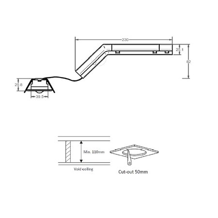 EM - Fox Lux Max Pro ER wit, 3W, alleen nood, inbouw noodverlichtig, vluchtroute, ER 270 lumen, IP20