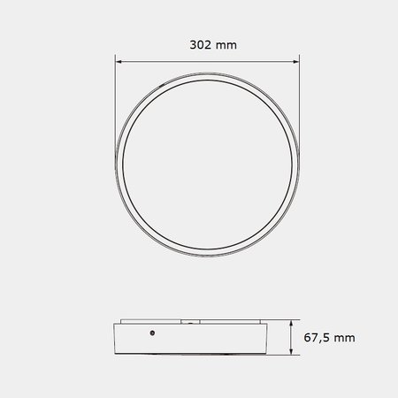 4MLUX MRT LED 15W, 1500 lumen, met bewegingssensor ON/DIM (corridorfunctie) en lichtsensor, 3000/4000K met een zwarte of witte afwerking en opalen lichtkap