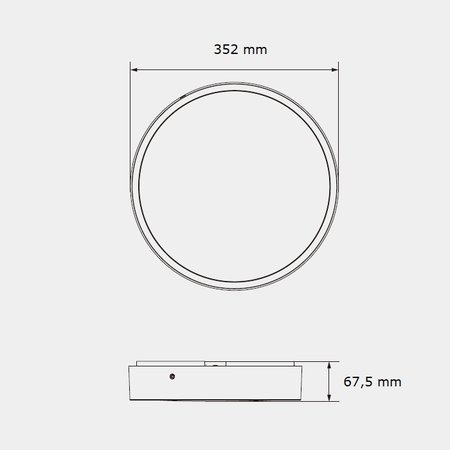 4MLUX MRT LED 25W, 2500 lumen, met nood, 3000/4000K met een zwarte of witte afwerking en opalen lichtkap