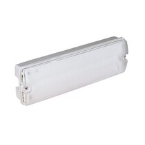 Troy LED serie 2,2/3,9/5,9W, portiek/galerijverlichting, met nood, 3000/4000K, 245/420/610 lumen, licht-grijs onderhuis en heldere lichtkap