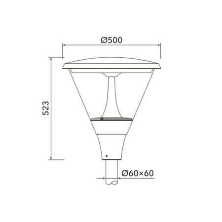 EM - LEDSCAPE LIGHTING Sora C LED 20W, 2630 lumen in 4000K, in RAL 9007