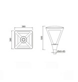EM - LEDSCAPE LIGHTING Vasa LED 24W, 3250 lumen in 3000 of 4000K, in RAL 9005