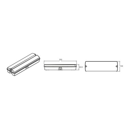 EM - Fox Lux Apollo Pro 3W met bewegingssensor ON/OFF en lichtsensor, noodverlichting-vluchtwegverlichting of anti paniekverlichting, nood/continu of schakelbaar of alleen nood, 170/170 lumen, IP65, wit/helder