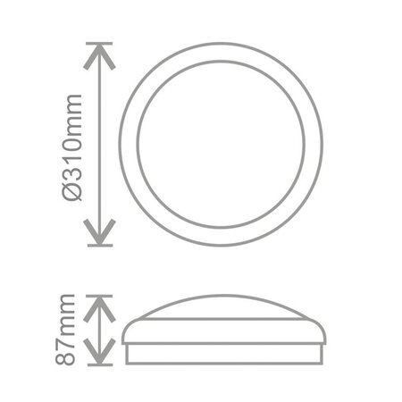 EM - Kosnic Blanca LED DD IP65 met witte rand en LED PLQ 9/12/15/18W Multi-wattage en 2700/4000/6500K Multi-kleur instelbare LED lichtbron met bewegingssensor on/off of on/DIM(corridor-functie) incl. Nood (Autotest)