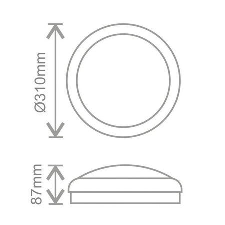 EM - Kosnic Blanca LED DD IP65 met witte rand en LED PLQ 6/8/10/12W Multi-wattage en 2700/4000/6500K Multi-kleur instelbare LED lichtbron met bewegingssensor on/off of on/DIM(corridor-functie) incl. Nood (Autotest)