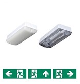 4MLUX Titan Picto serie 3W, noodverlichting (vluchtwegverlichting), nood (zelftest/autotest), 4000K, 170 lumen met lichtgrijs poly-carbonaat onderhuis en opalen of heldere poly-carbonaat lichtkap, incl. pictogramset