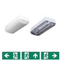Titan Picto serie 3W, noodverlichting (vluchtwegverlichting), nood (zelftest/autotest), 4000K, 170 lumen met lichtgrijs poly-carbonaat onderhuis en opalen of heldere poly-carbonaat lichtkap, incl. pictogramset