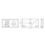 EM - Fox Lux Watchman Pro Dali 2, noodverlichting-vluchtwegverlichting, nood/continu of schakelbaar of alleen nood (Autotest), IP20, wit incl. pictogram naar keuze