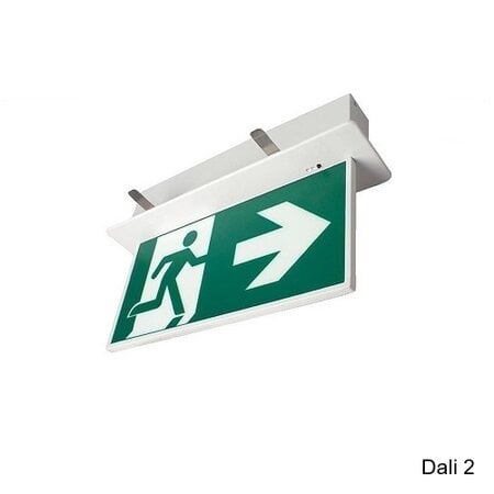 EM - Fox Lux Blade-I Pro Dali 2, inbouw noodverlichting-vluchtwegverlichting, nood/continu of schakelbaar of alleen nood, IP20, wit incl. pictogram naar keuze