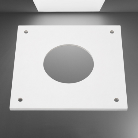 4MLUX Kunststof ventilatieplaat 200 × 200 mm met rond gat en 4 montagegaten