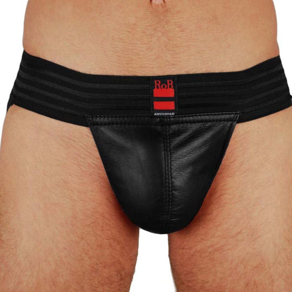 RoB Leren jockstrap zwart