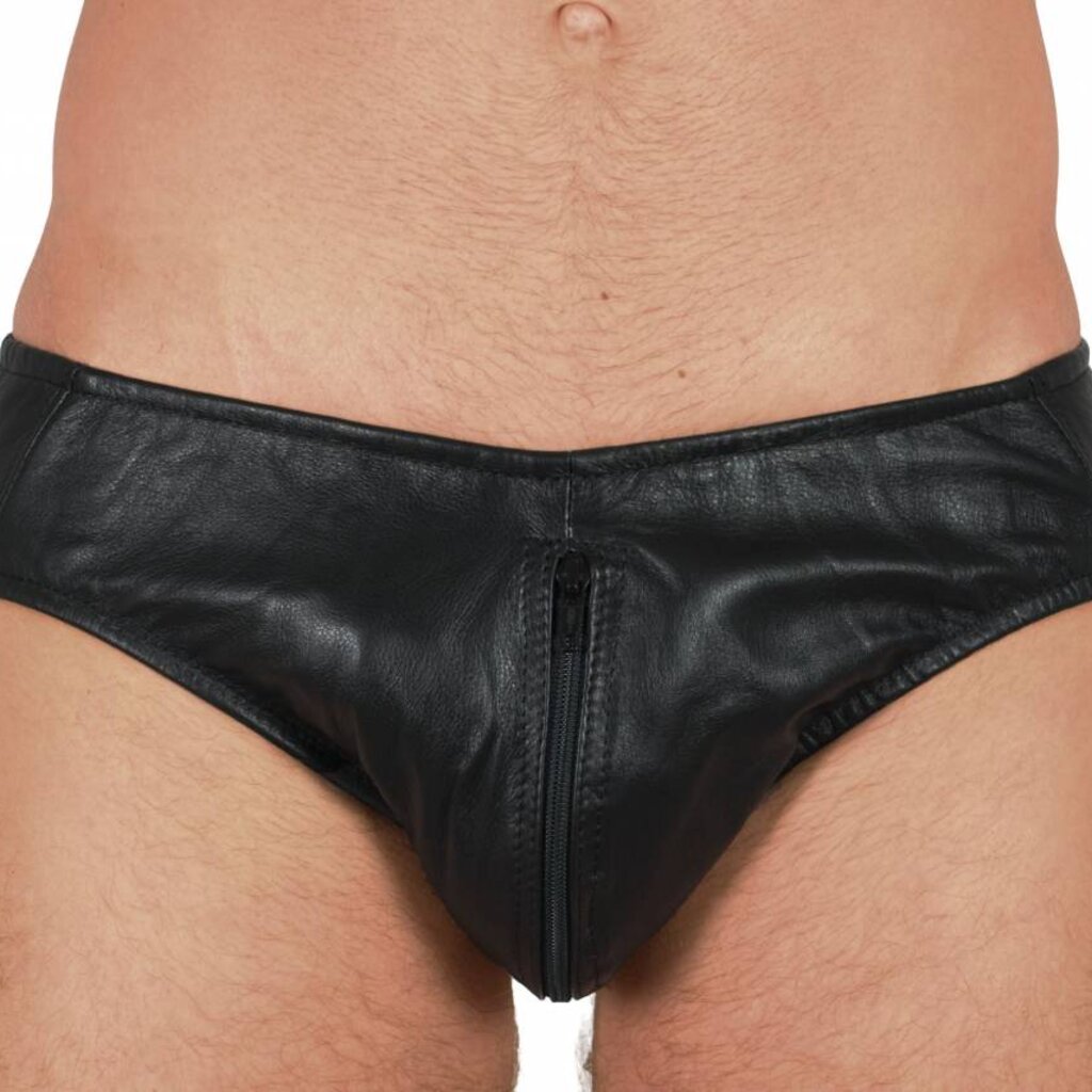 RoB Leather Briefs with Front to Back Zip