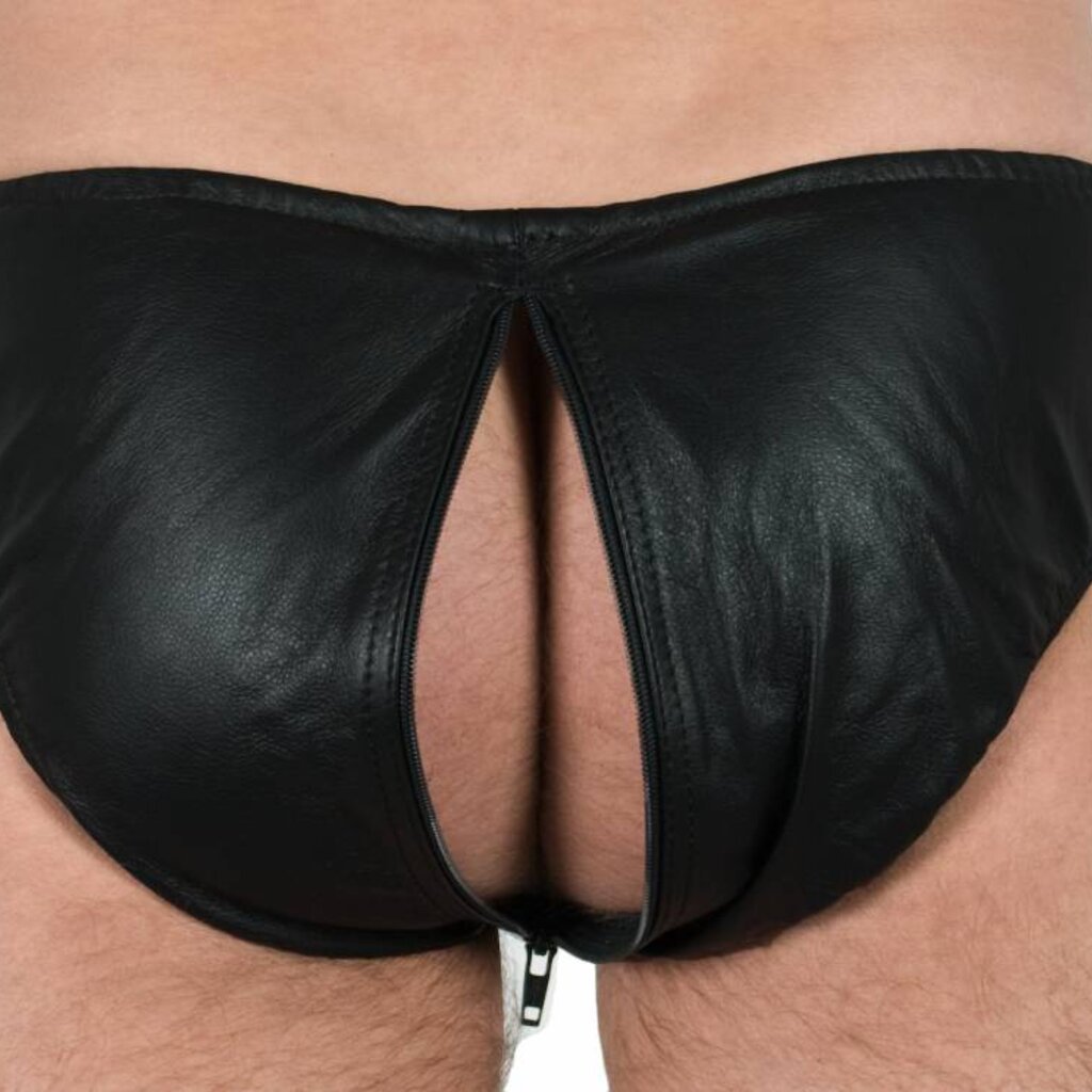 RoB Leather Briefs with Front to Back Zip