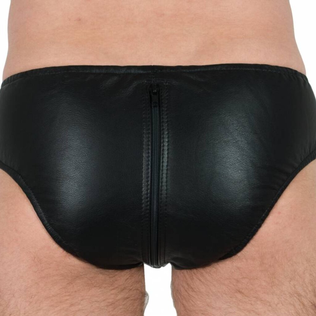 RoB Leather Briefs with Front to Back Zip