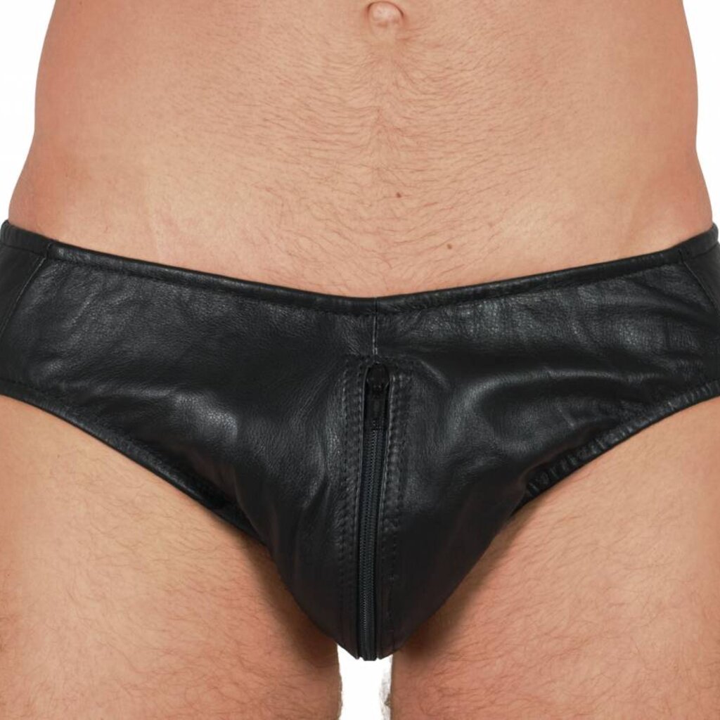 RoB Leather Briefs with Front Zip