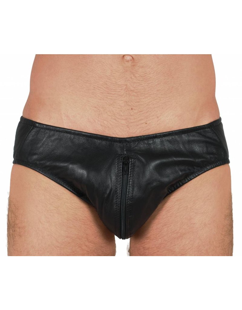 RoB Leather Briefs with Front Zip