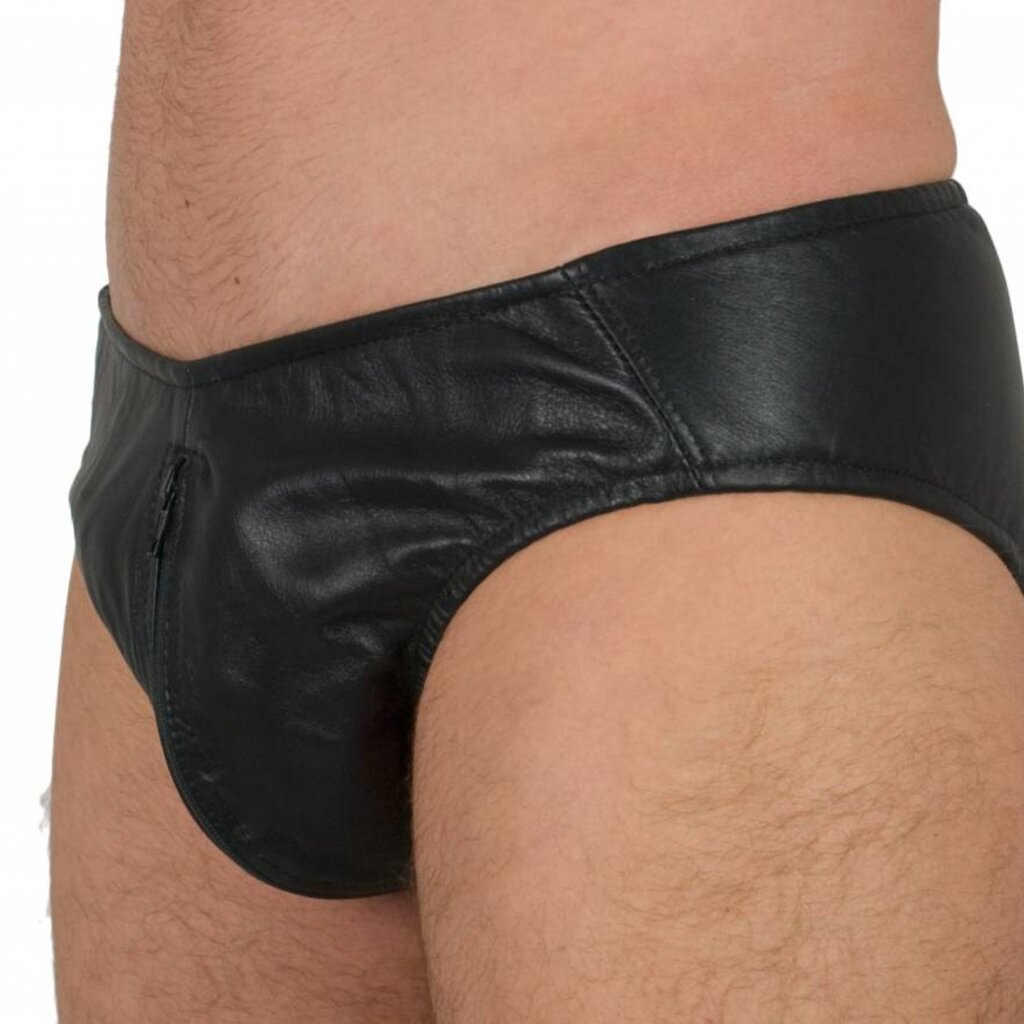 RoB Leather Briefs with Front Zip