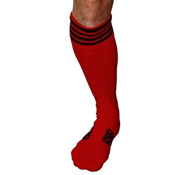 RoB Boot Socks Red with Black Stripes