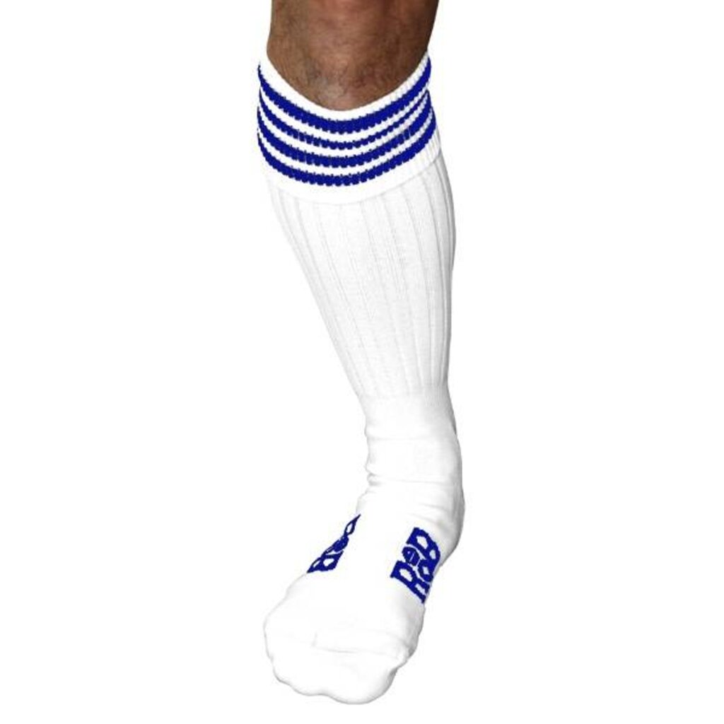 RoB Boot Socks wit met blauwe strepen
