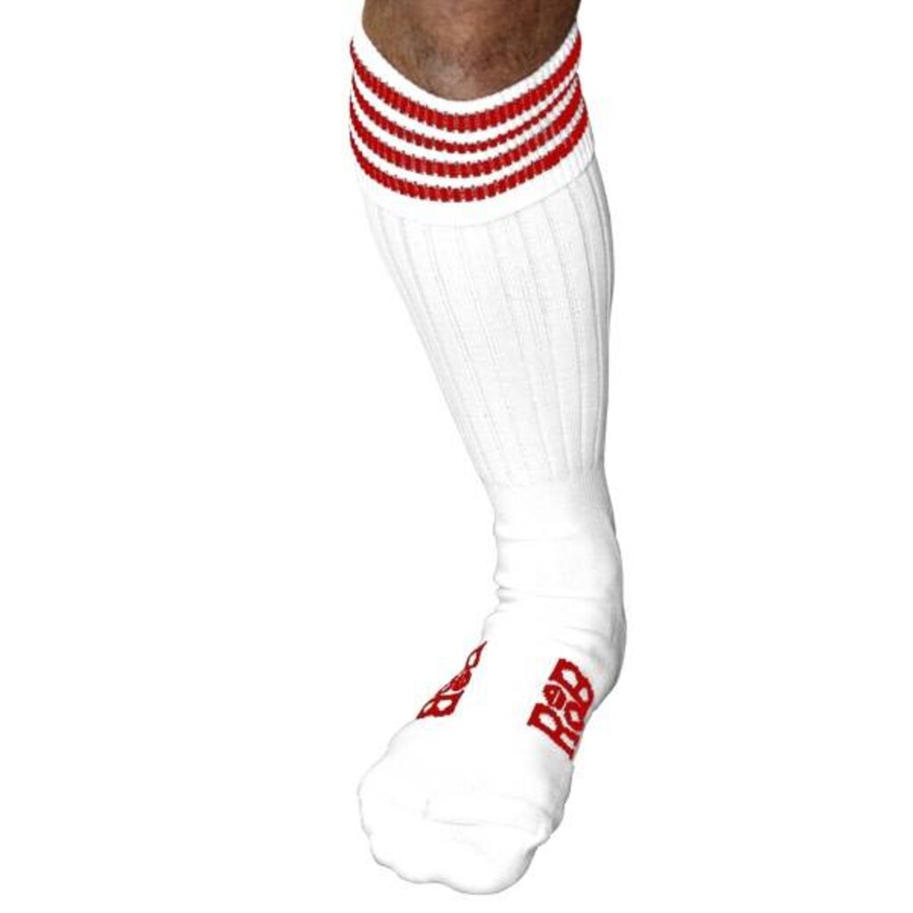 RoB Boot Socks White with Red Stripes