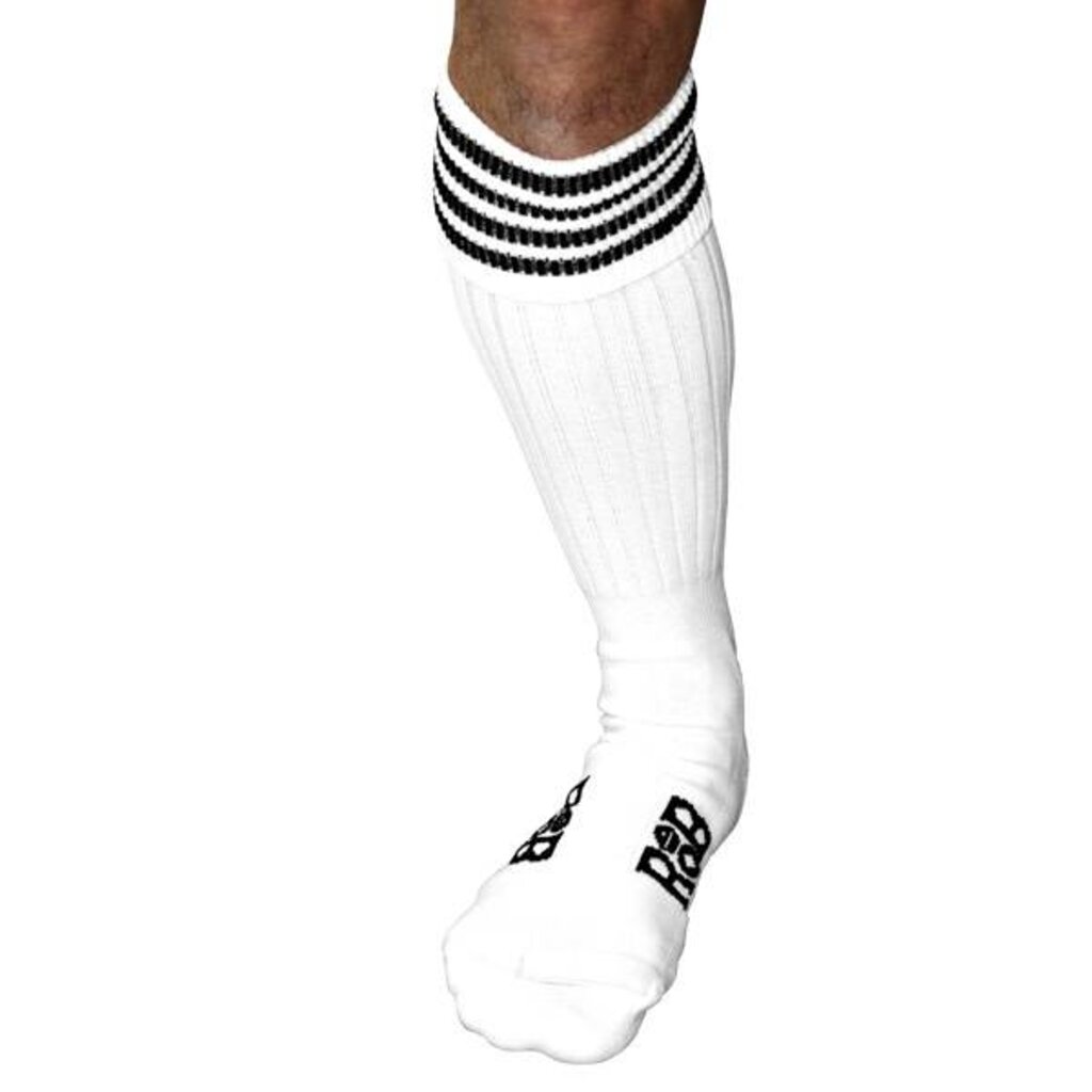 RoB Boot Socks White with Black Stripes