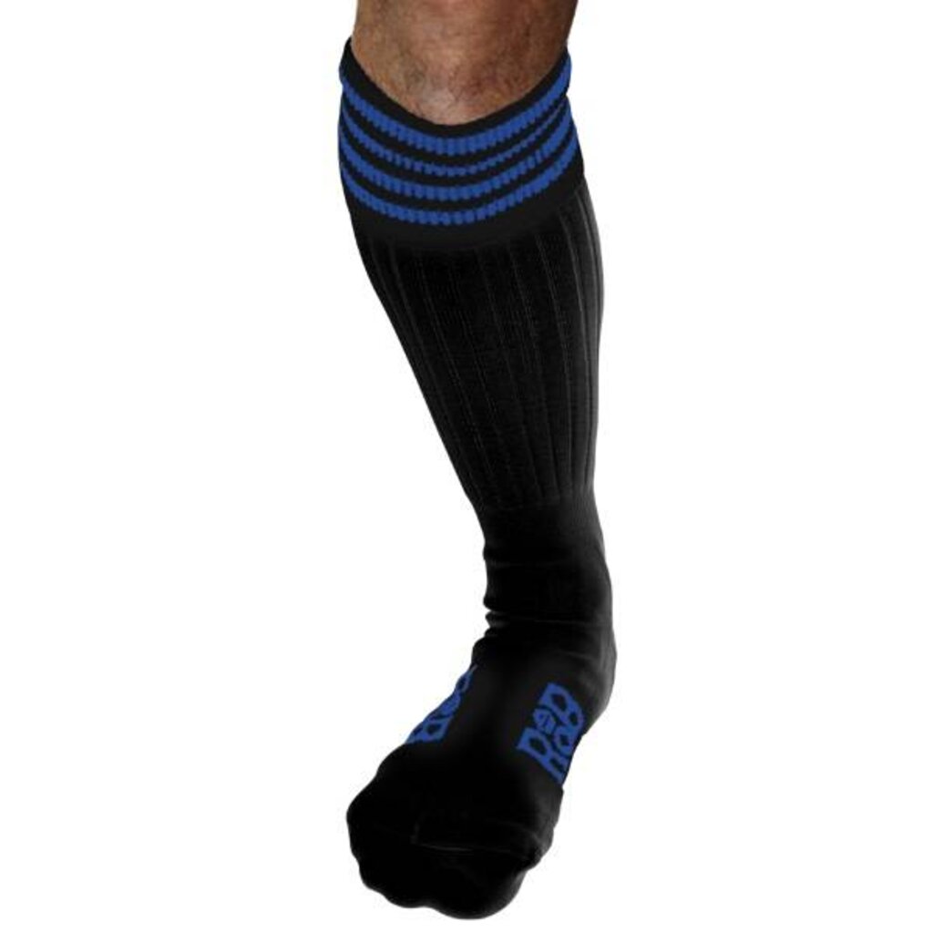 RoB Boot Socks zwart met blauwe strepen